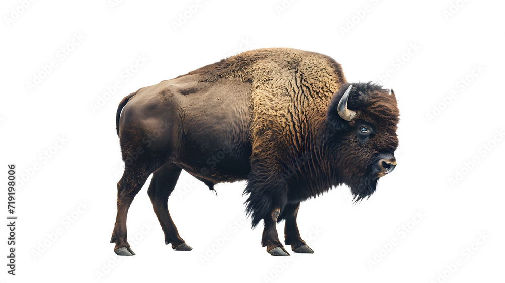 Majestic Buffalo Standing on White Surface Majestic Buffalo Standing on White Surface