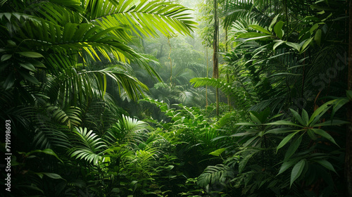 The vegetation of a tropical forest photo