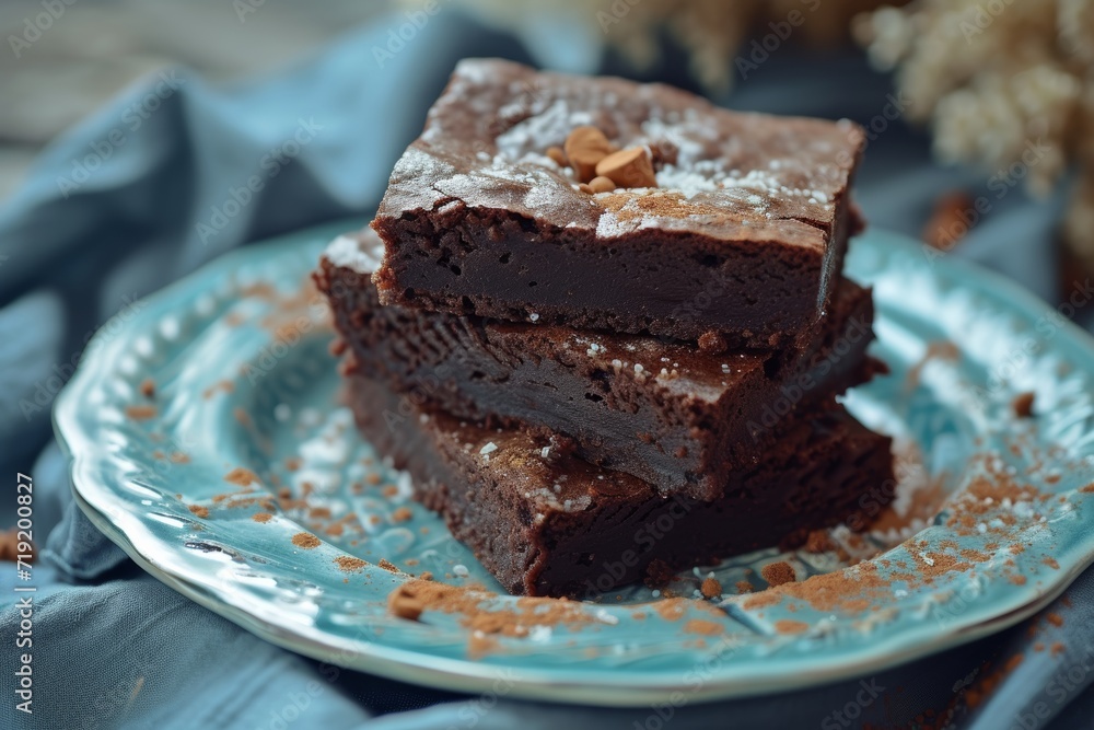 sweet chocolate brownie close up sweet chocolate brownie close up