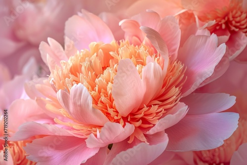 Close-up of Vibrant Peony Blooms