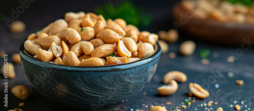 Plate of salted peanuts
