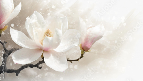 Fototapeta Kwiatowe tło, karta, z miejscem na tekst generative ai