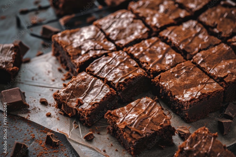 sweet chocolate brownie close up sweet chocolate brownie close up