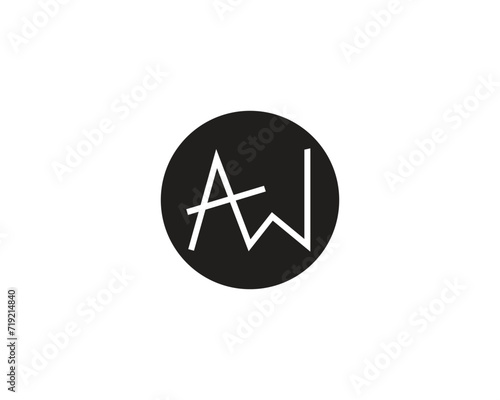 AW letter logo design template vector