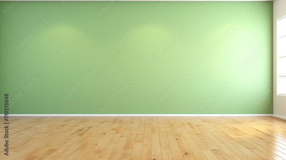 Empty room blank green wall with wood floor, house interior minimal background. Empty room blank green wall with wood floor, house interior minimal background.
