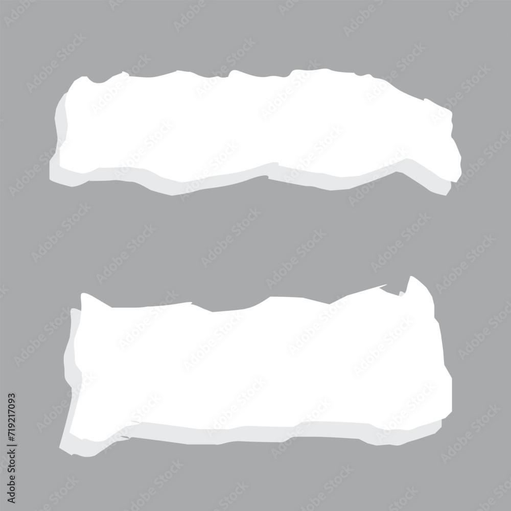 realistic torn paper edges, White ripped note, notebook paper stuck with sticky tape with background. Vector illustration . realistic torn paper edges, White ripped note, notebook paper stuck with sticky tape with background. Vector illustration .
