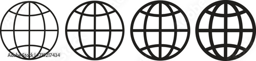 World icon set vector art isolated on white background.