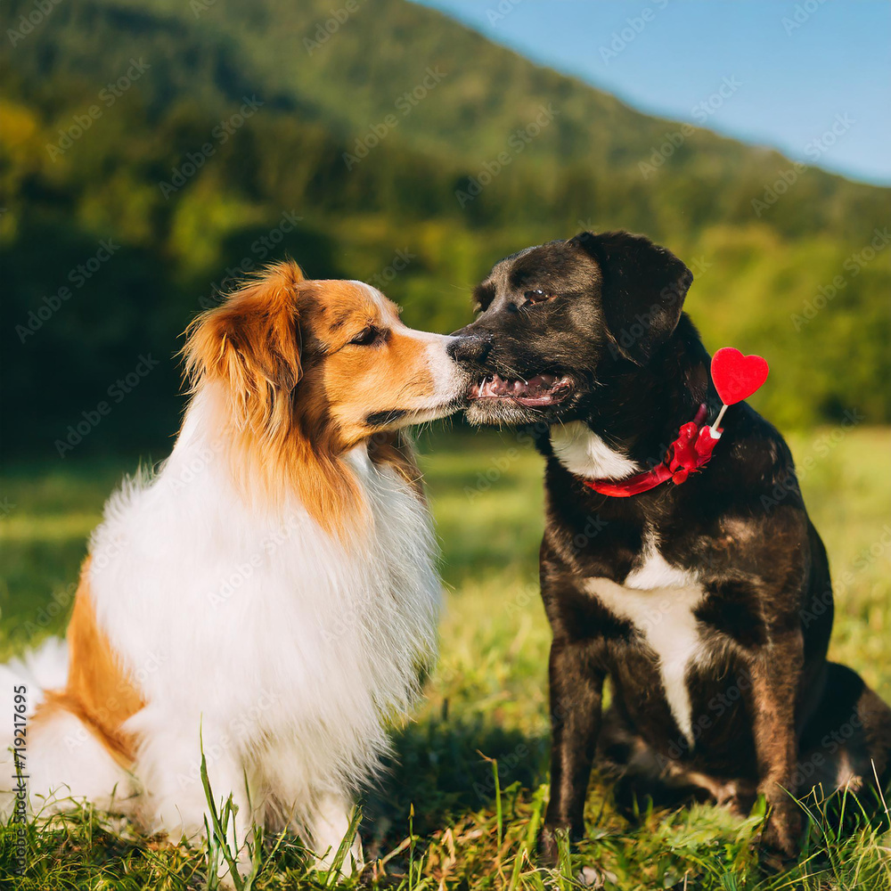 Valentine's Tails. Heartwarming Moments of Two Love-Struck Dogs on Cupid's Day. Valentine's Tails. Heartwarming Moments of Two Love-Struck Dogs on Cupid's Day.