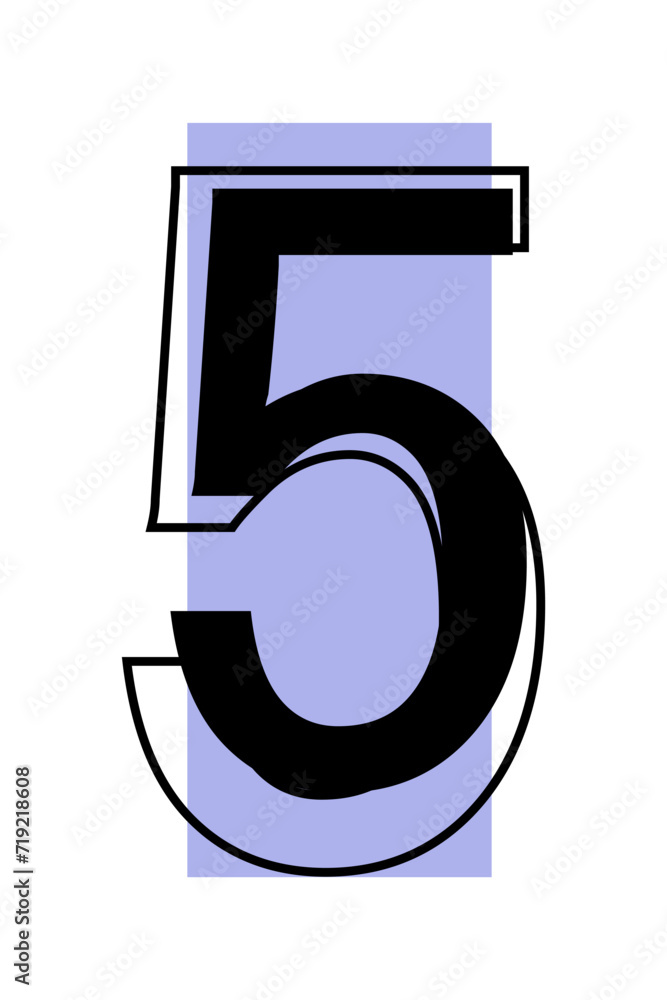 Numbers 5, for design or discounts. Vector illustration isolated on white background. Numbers 5, for design or discounts. Vector illustration isolated on white background.