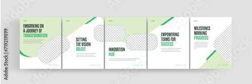 Self motivational social media carousel, Linkedin and Instagram carousel template for personal growth coach, EPS vector illustration.