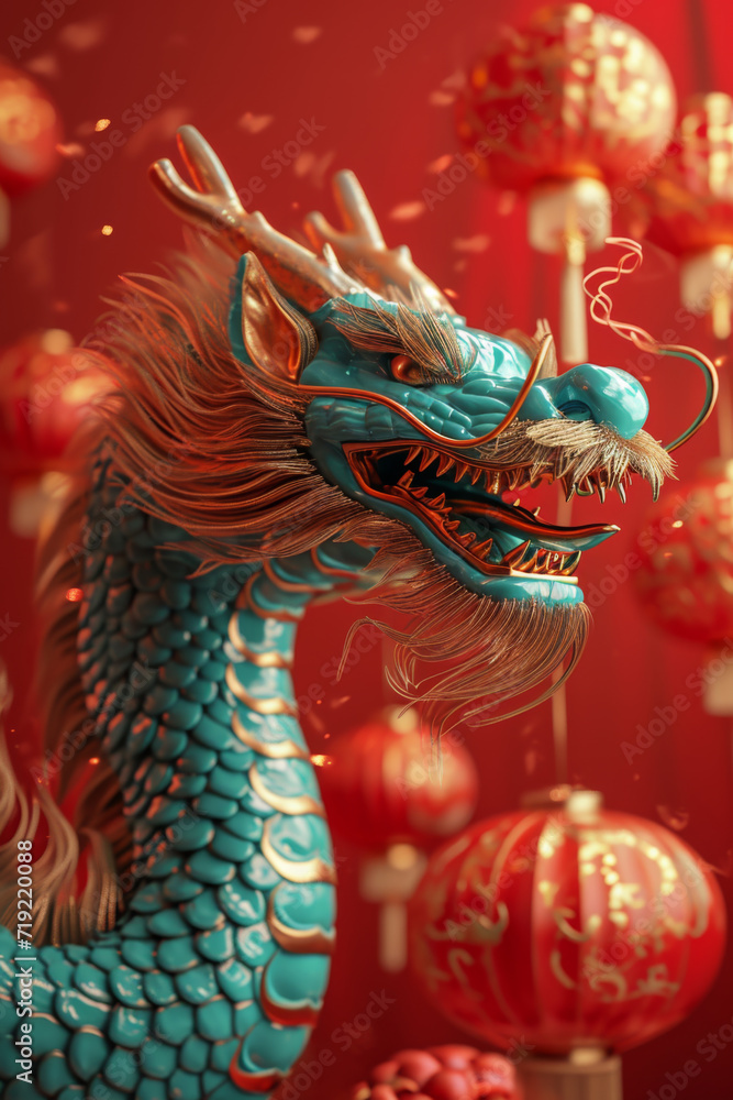 Fototapeta premium The Chinese dragon of the Year of the Dragon.
