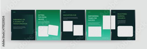 Self motivational social media carousel, Linkedin and Instagram carousel template for personal growth coach, EPS vector illustration.