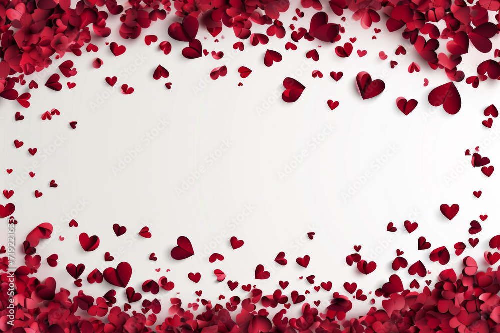 Burgundy Papercut Vector Transparent Panoramic Backgound. Falling Heart Texture. Burgundy Papercut Vector Transparent Panoramic Backgound. Falling Heart Texture.