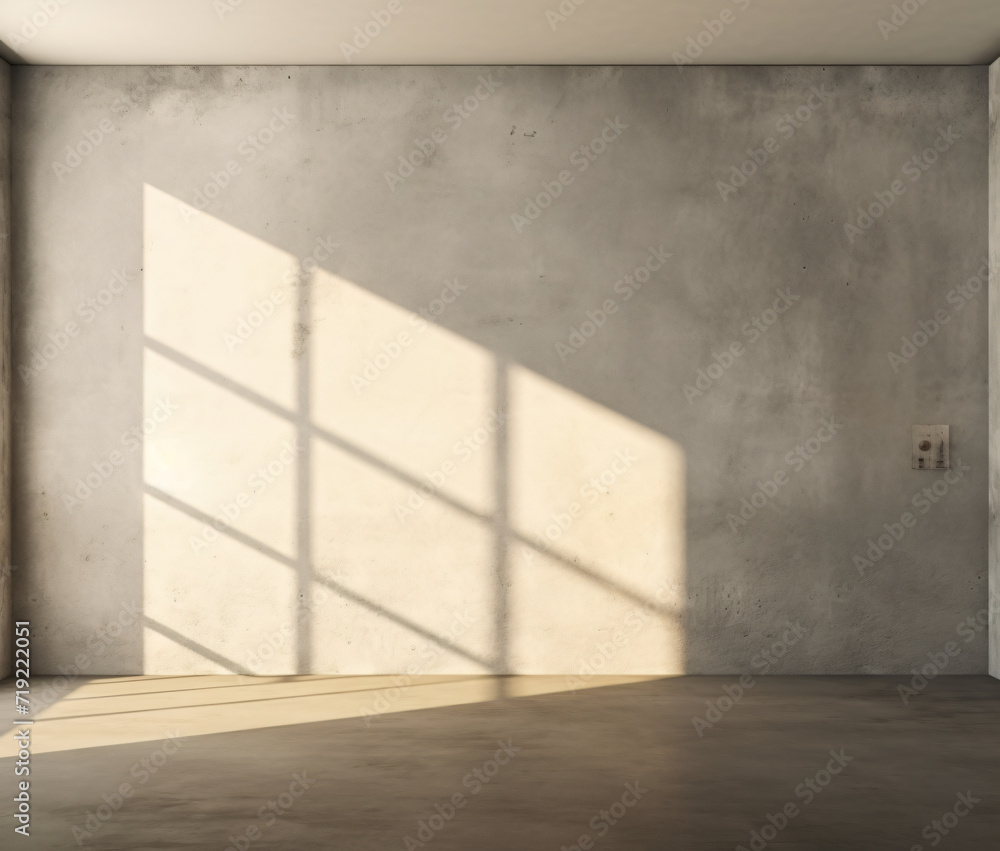 room with sunlight behind a wall with windows, in the style of concrete, monochrome palette, light & shadow room with sunlight behind a wall with windows, in the style of concrete, monochrome palette, light & shadow