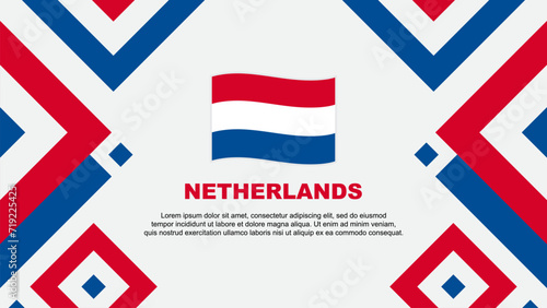Netherlands Flag Abstract Background Design Template. Netherlands Independence Day Banner Wallpaper Vector Illustration. Netherlands Template