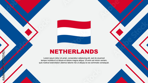 Netherlands Flag Abstract Background Design Template. Netherlands Independence Day Banner Wallpaper Vector Illustration. Netherlands Illustration