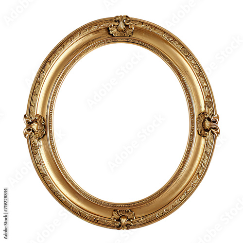 antique gold frame isolated on a transparent or white background, png 