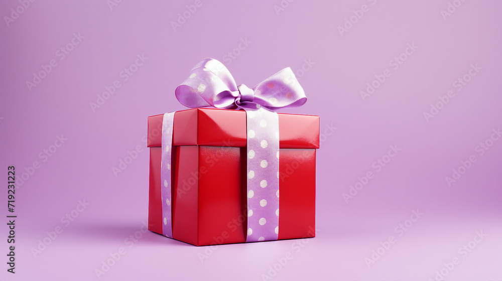 Celebration Unwrapped: Elegant Present in Shiny Red Box with Silver Bow, Ideal for Christmas, Valentine, Birthdays, and Special Moments
