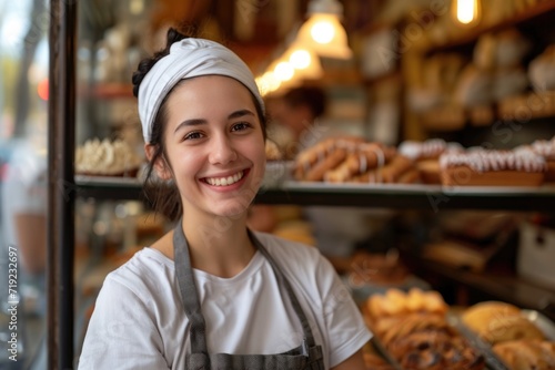 Portrait of a female pastry shop owner