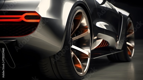 Modern sports car s two exhaust pipes