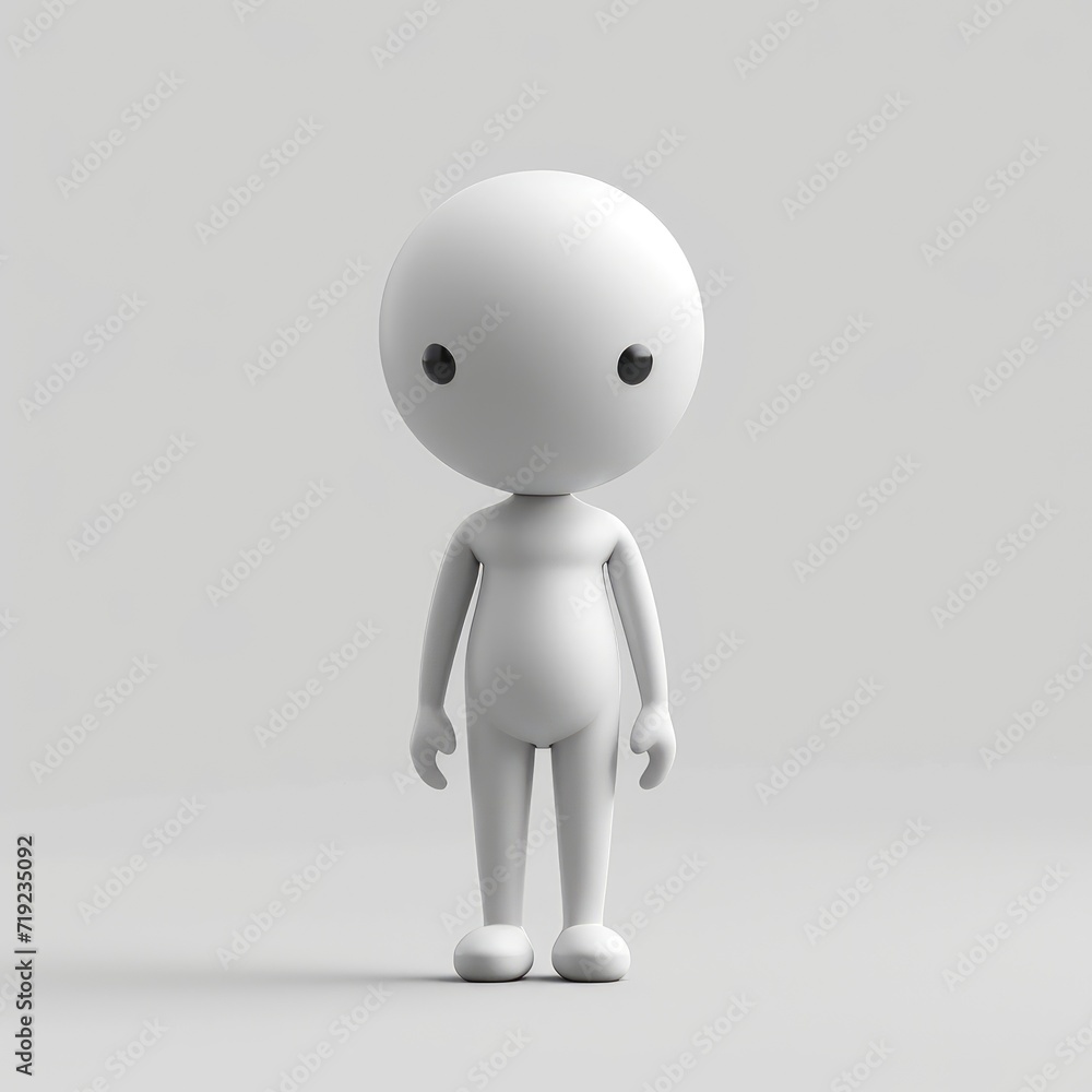 3D Small Person Showing On Pin, 3d illustration 3D Small Person Showing On Pin, 3d illustration
