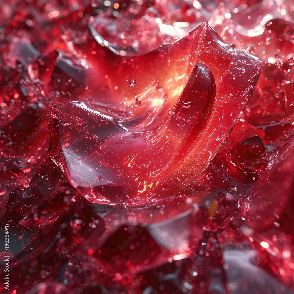 Abstract 3D Rendering Chaotic Red Glass, 3d illustration Abstract 3D Rendering Chaotic Red Glass, 3d illustration