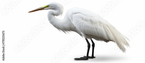 View of perched egret bird