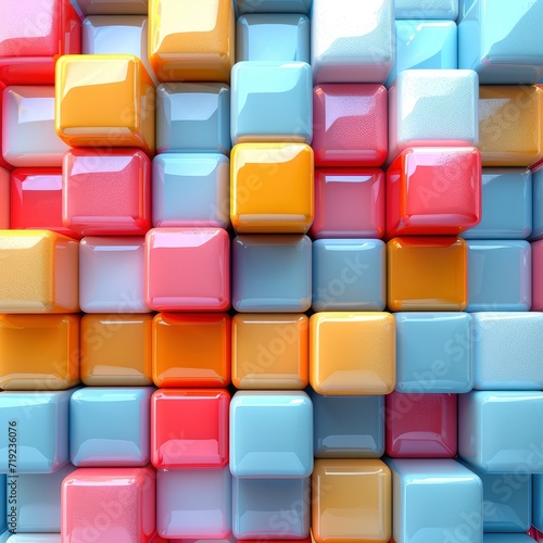 Abstract Background Cubes Rectangles Geometry Color  3d  illustration