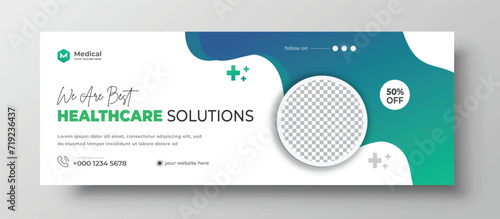 Creative medical healthcare social media cover and web banner template	