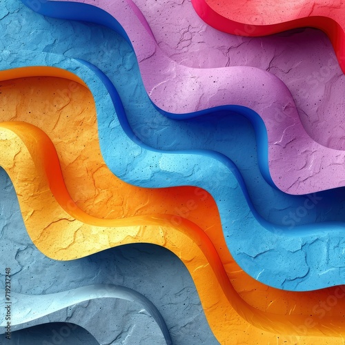 Abstract Multicolored Textured Background Shapes, 3d illustration