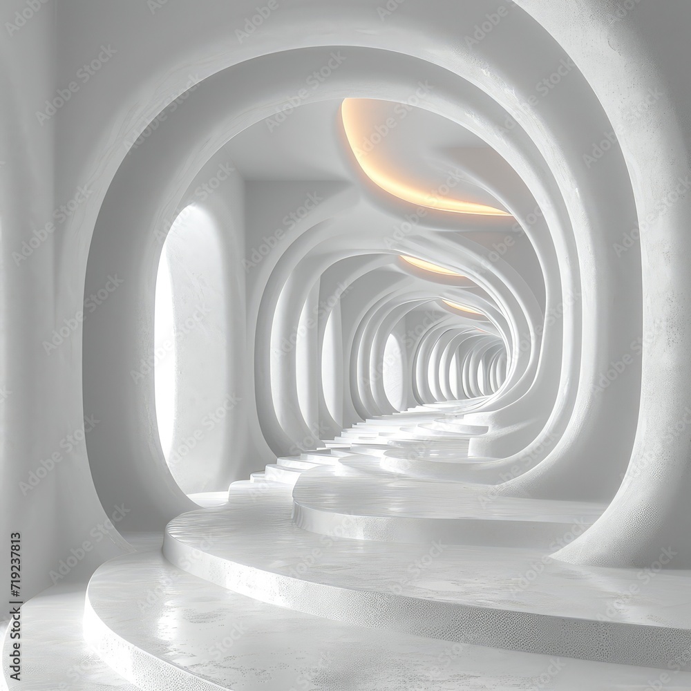 Fototapeta premium Abstract White Architecture Design Concept 3D, 3d illustration