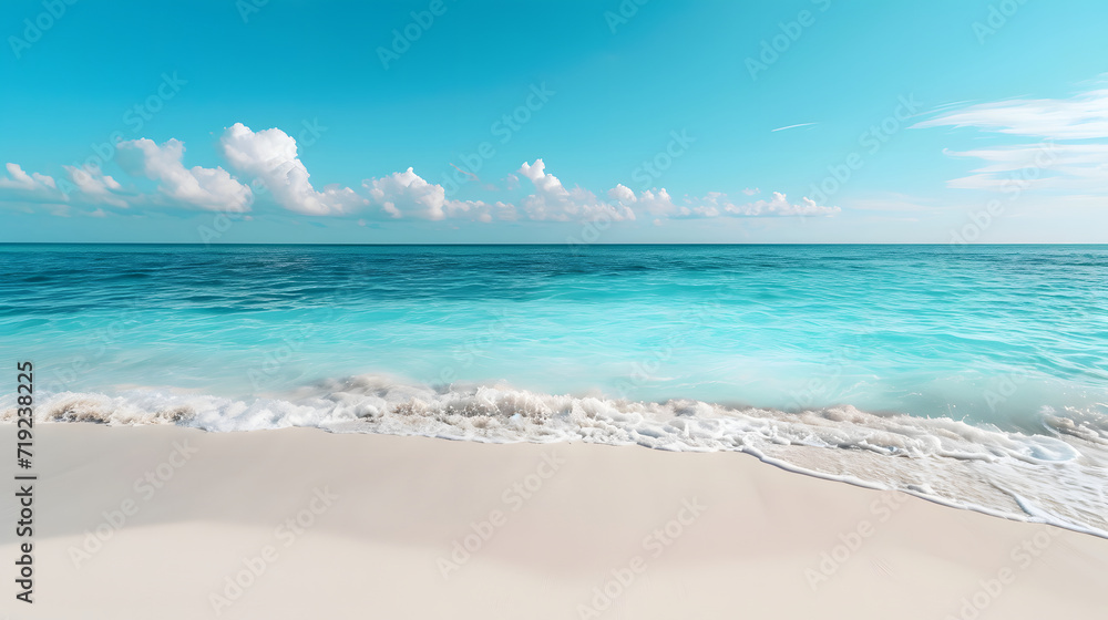 Beautiful tropical beach along the coastline, seaside view of sandy beach. blue sky, background wallpaper. Beautiful tropical beach along the coastline, seaside view of sandy beach. blue sky, background wallpaper.