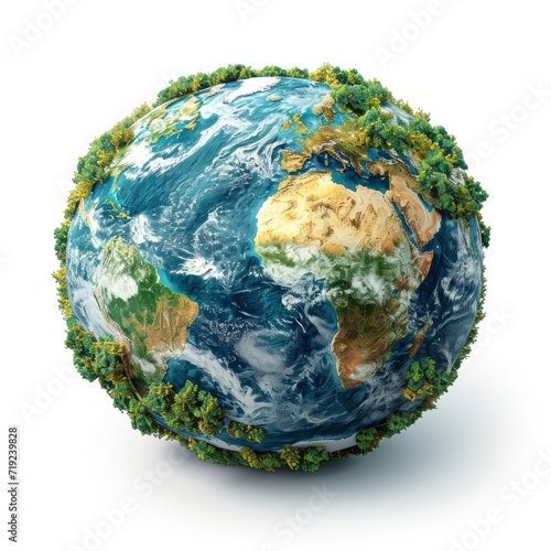 Australia On Green Earth Network Concept, 3d  illustration