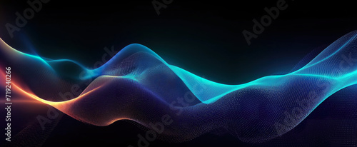 Computer Generated Image of a Wave of Light. Generative AI.
