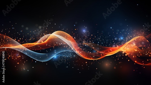 Vibrant wave of bright particles abstract sound and music visualization background