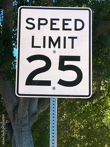 25 MPH SPEED LIMIT road sign photo