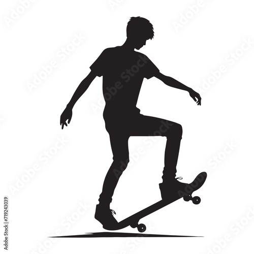 Skateboard Soiree: Person Skating Silhouette Set Inviting You to a Soiree of Skateboard Extravaganza

