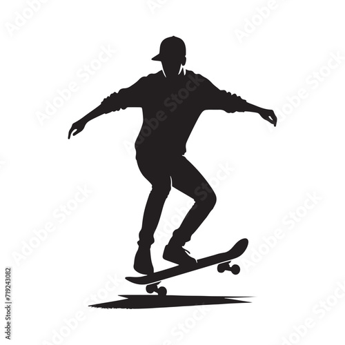 Spirited Spirals: Person Skating Silhouettes Twisting and Turning in Spirals of Skating Joy 
