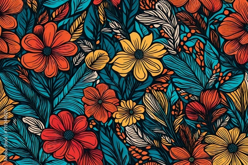 seamless pattern with flowers