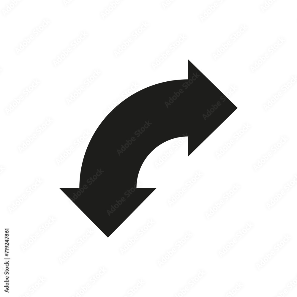 Dual semi circle wide bold arrow. Vector illustration. Semicircular curved thin long double ended arrow. Dual semi circle wide bold arrow. Vector illustration. Semicircular curved thin long double ended arrow.