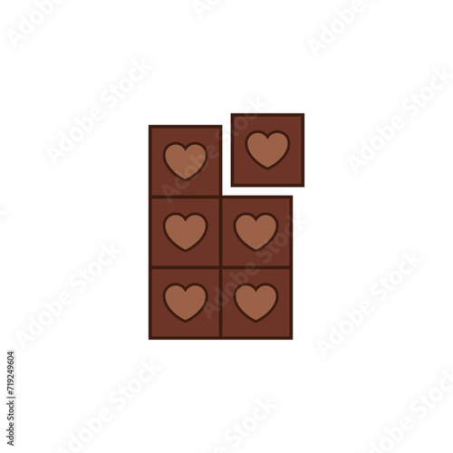 A chocolate bar with hearts inside.