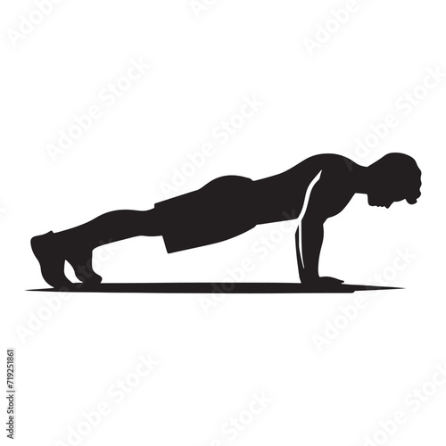 Symphonic Endurance: Pushup Silhouette Series Illustrating the Endurance Symphony of Fitness Mastery - Pushup Illustration - Pushup Vector - Workout Silhouette
