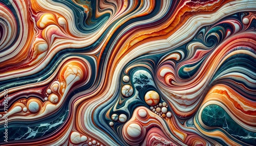 Abstract Marble Swirls in Earthy Color Palette
