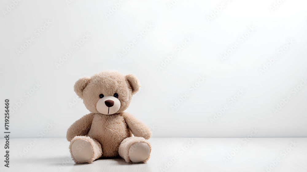 Brown teddy bear. Plain white background. Brown teddy bear. Plain white background.