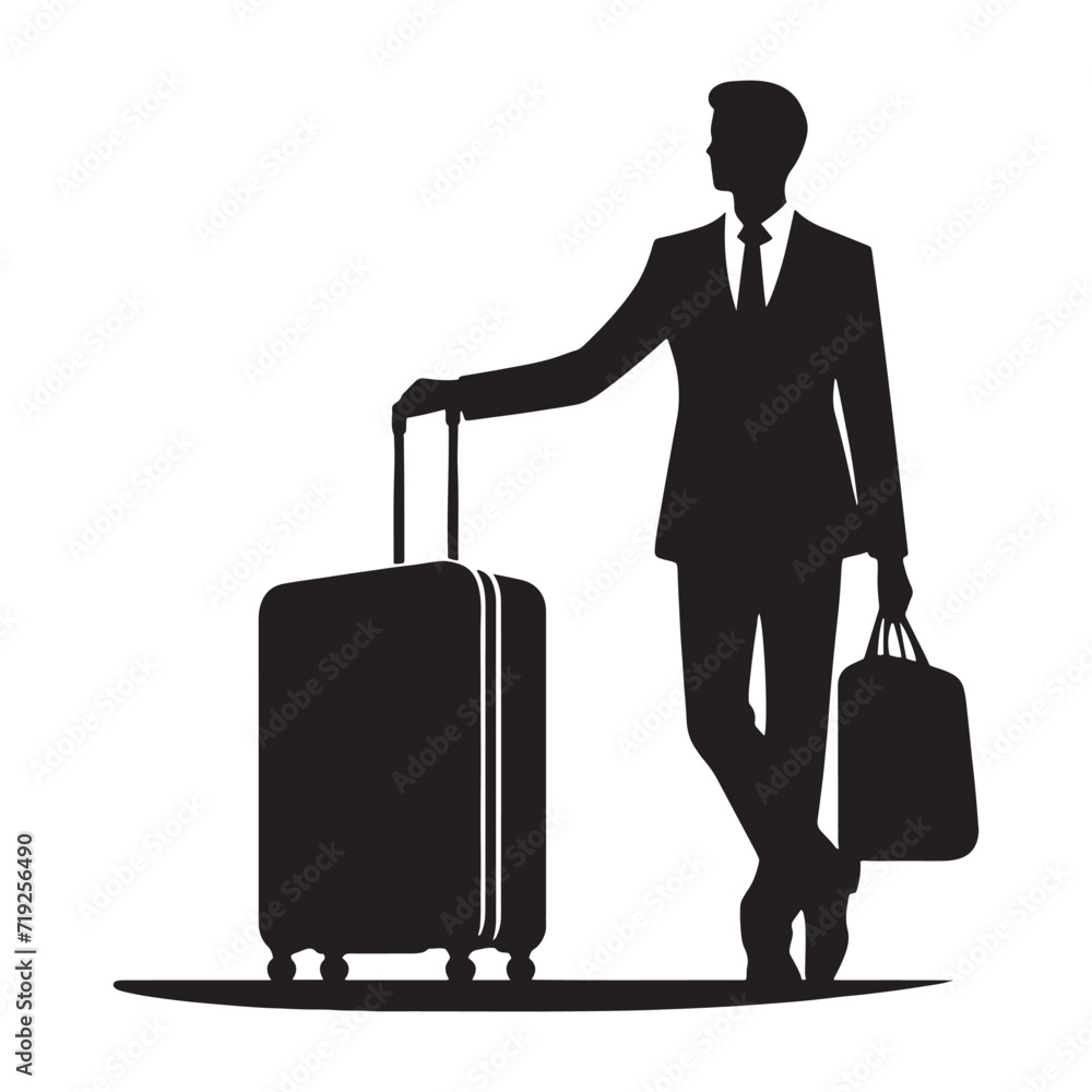 Corporate Odyssey: Person with Suitcase Silhouettes Capturing the Essence of the Business Journey - Person with Suitcase Illustration - Person Holding Suitcase Vector - Business Silhouette
Corporate Odyssey: Person with Suitcase Silhouettes Capturing the Essence of the Business Journey - Person with Suitcase Illustration - Person Holding Suitcase Vector - Business Silhouette