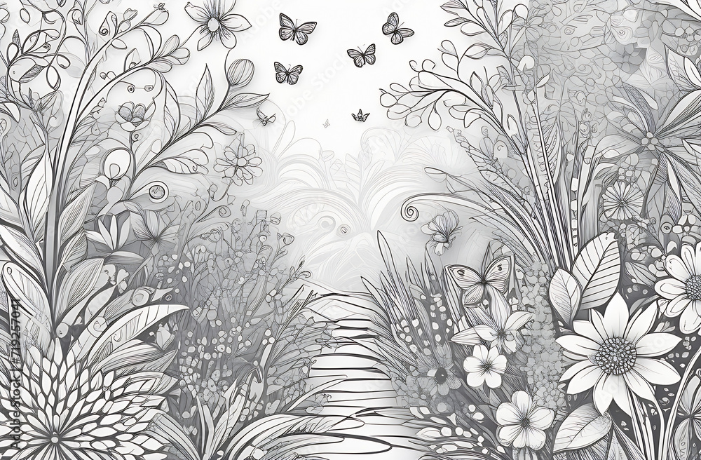 Spring doodles background Spring doodles background