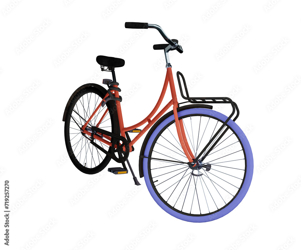 3d rendering bicycle swapfiets isolated on transparent background