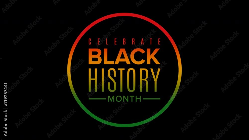 Animated Black History Month Sticker Loop On Alpha Animated Black History Month Sticker Loop On Alpha