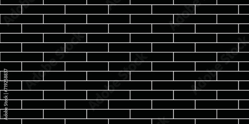 Black brick wall background texture. Black background wall brick. seamless square brick blank pattern.