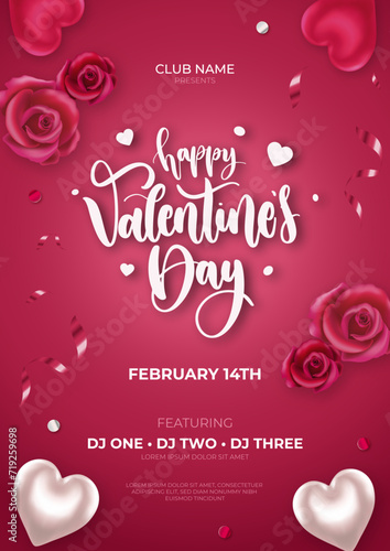 vector realistic valentine s day vertical poster template